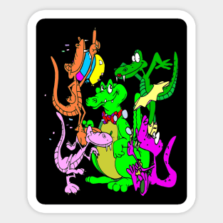 Cartoon Fantasy Abstract  Animal Reptile Print Sticker